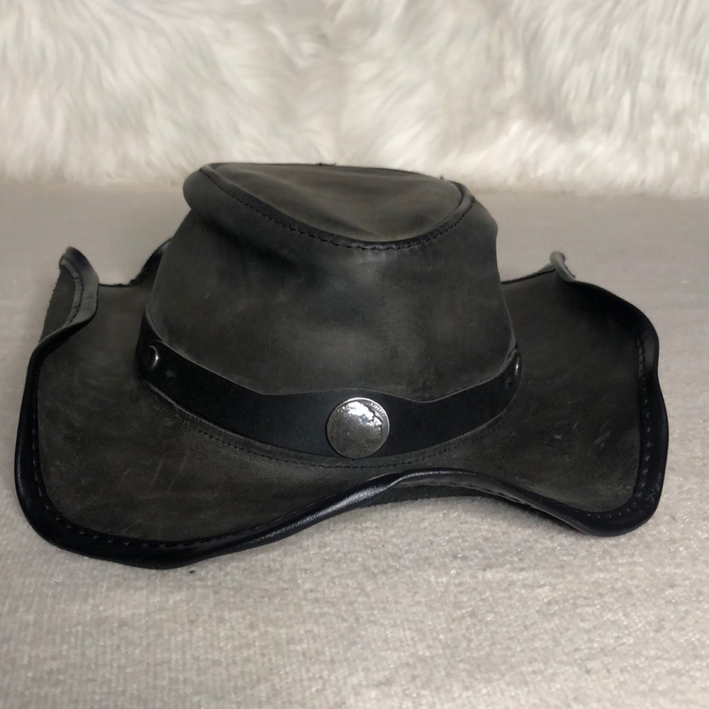 Vintage Black leather western FREEDOM HATS